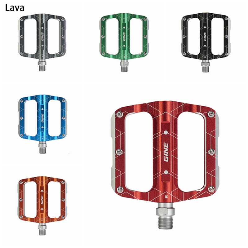 GINE Road/MTB Universal Bicycle Pedals Lightweight Aluminum Alloy Bicycle Platform Pedals 20 Pairs